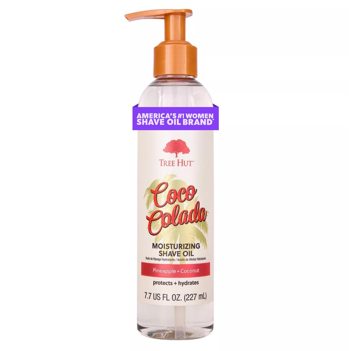 Tree Hut Bare Coco Colada Moisturizing Shave Oil, 7.7 fl oz, Gel-to-Oil Formula, Ultra Hydrating Barrier for a Close, Smooth Shave, For All Skin Types