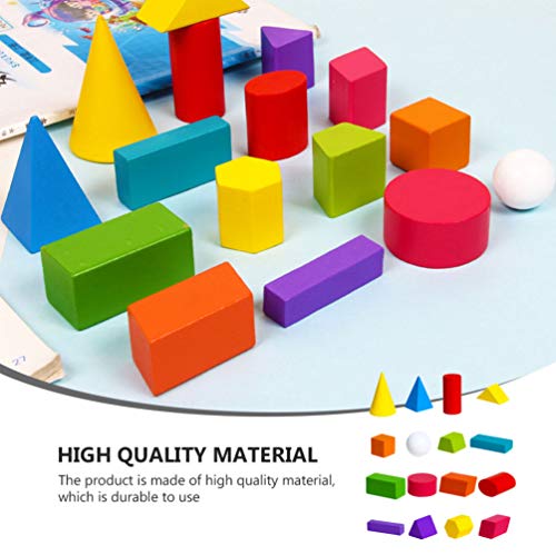 TOYANDONA Conjunto de Madeira Sólidos Geométricos 1 Bloco Set Brinquedo Learning Iluministas Criança