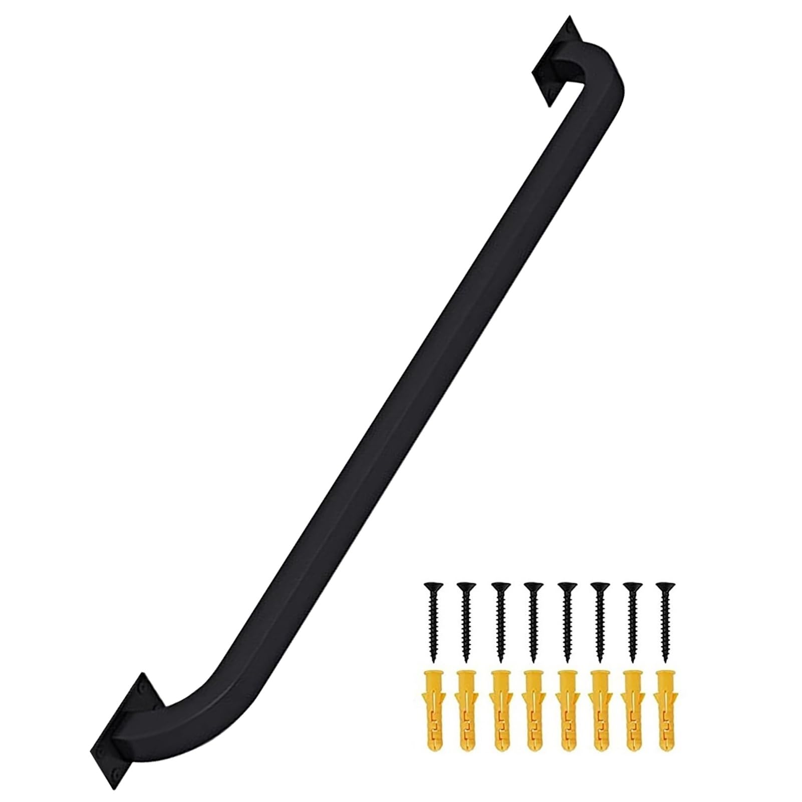 Rampe d'escalier robuste en métal noir : kit de support mural pour une stabilité maximale