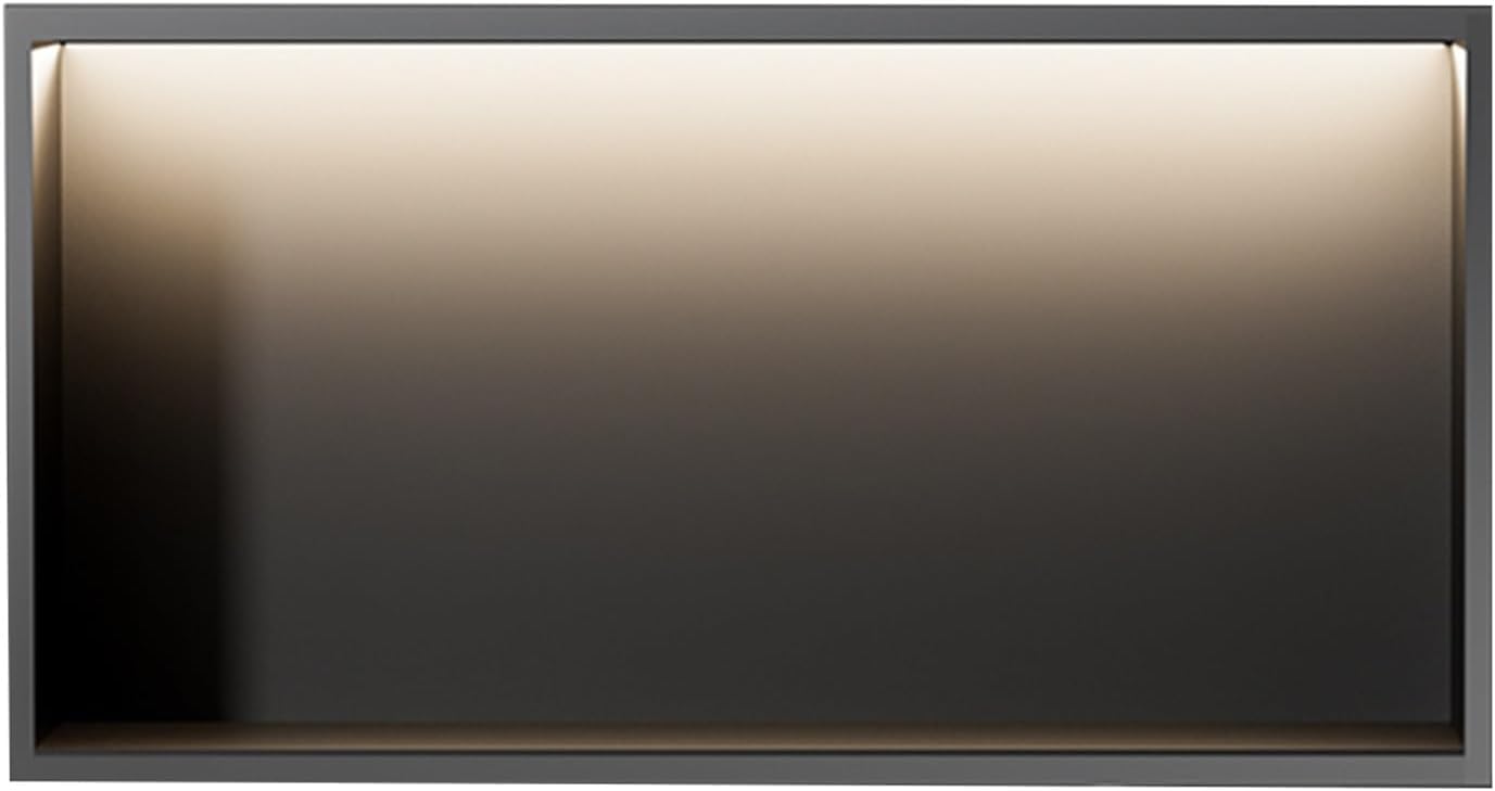 MYUYEE Stainless Steel Shower Niche. With Non-Dimmable Led Light Strip. Recessed Storage Shower Shelf Niche For Bathroom Storage (Black 120X28X12.5Cm)