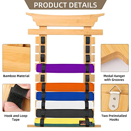 Gifreey Karate Belt Display Rack - Taekwondo Belt Display Rack 10 Belts,Martial Arts Belt Display,Karate Belt Holder Gifts For Boys #TOP5