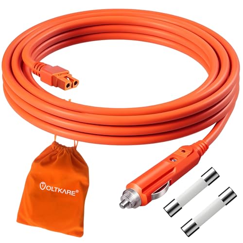 VOLTKARE Autoladekabel, 2,5 m, 14 AWG, 15 A, 12 V/24 V, für Ecoflow Delta/River/River 2 Series, Bluetti EB55, Anker 757/767 tragbare Kraftwerke – Zigarettenanzünder auf XT60i-Anschluss