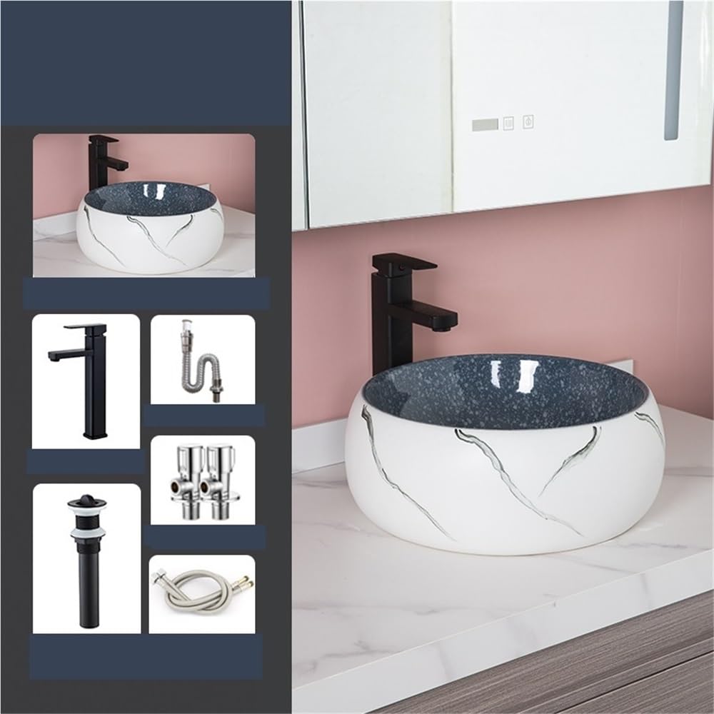 Zlewozmywak naczyniowy Umywalka łazienkowa nablatowa Wykwintna, pogrubiona ceramiczna umywalka