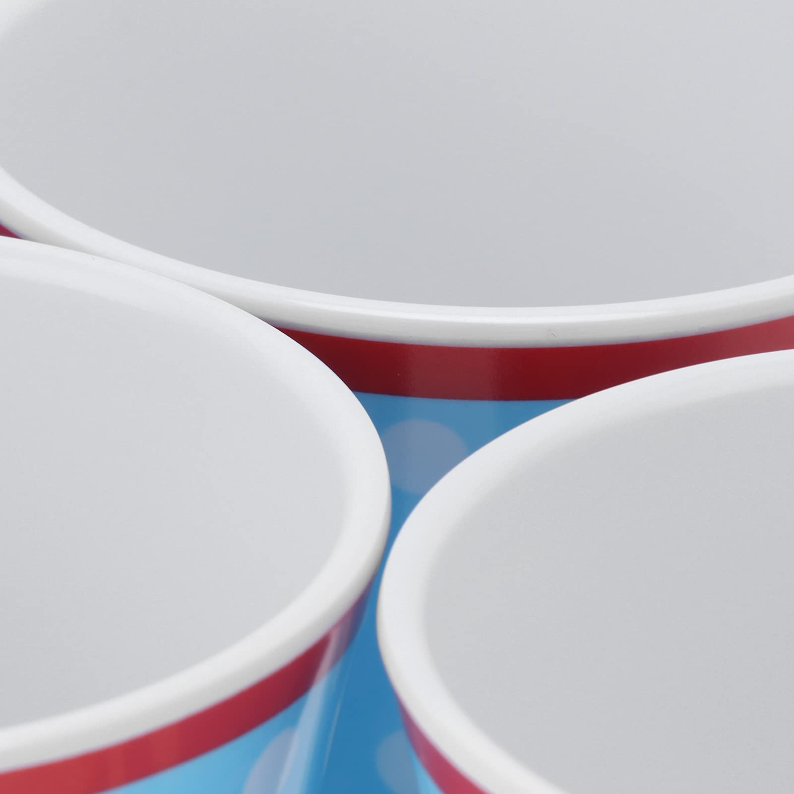 Taza con Patrón de Puntos Azul Claro de Melamina de para Regalo Escolar de Restaurante, Paquete de 12