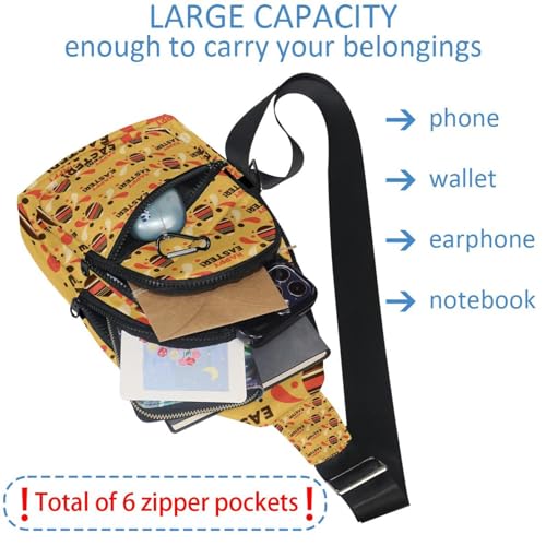 Sac de poitrine imperméable Happy Easter avec sangle réglable - 5