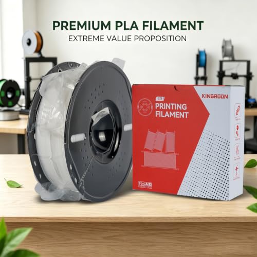 Image of Kingroon PLA 3D Printer Filament, Dimensional Accuracy + /- 0.03 mm, 1 kg Spool(2.2lbs), 1.75 mm,White