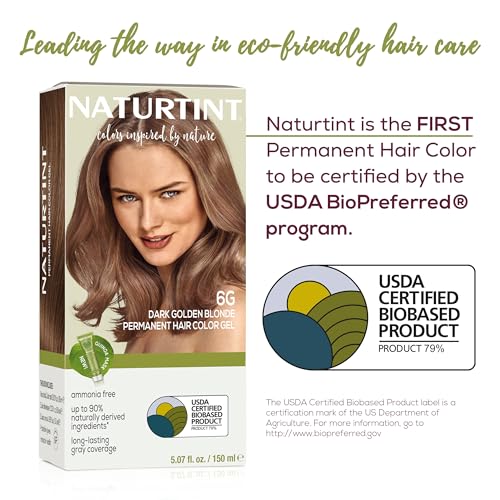 Image of Naturtint 6G Dark Golden Blonde Permanent Hair Color (Pack of 6), Ammonia Free, Vegan, Cruelty Free, up to 100% Gray Coverage, Long Lasting Results (Packaging may vary)