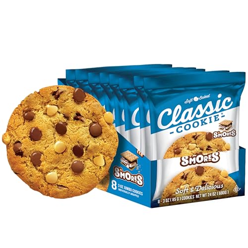 Classic Cookie, Soft Baked Cookie, S'mores Cookie 3oz, 8 Count Pack