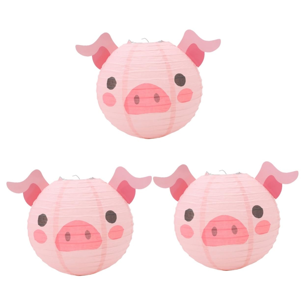 Toyvian 3pcs Cartoon Animal Lantern Farm Animal Ornament Animal Hanging Lanterns Paper Hanging Lantern Decorations Shower Lantern Jungle Theme Party Supplies Iron