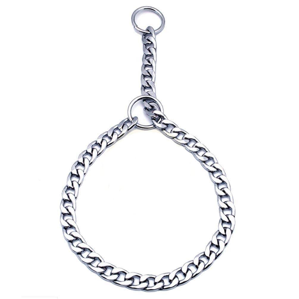 JAPIN Chrome Plated Diamond Training Choke Chain Collars,Dog Neck Collar Belt for Large Dogs (Grind 8) - L :24 Inch Collar Pack of 1 (B09F628T56) Amazon Price History, Amazon Price Tracker