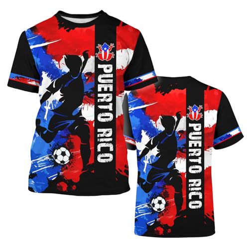 Gukefun Puerto Rico Shirt Men Women Novelty Adult Short Sleeve Flag Football Shirt Top Puerto Rico Outfits for Women Soccer Jersey by Gukefun - Used condition - Image 5