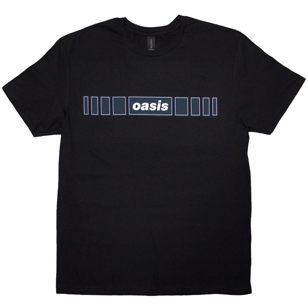 Rock Off officially licensed products Oasis Horizontal Bars Band Logo T Shirt M Black