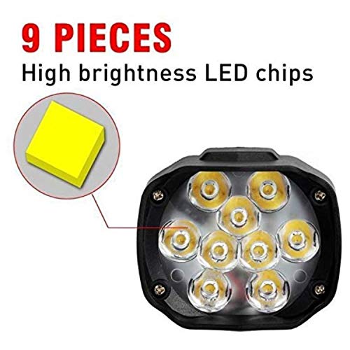 Image of waterproof 9 LED shilon headlight with switch for Hero Passion pro, WHITE