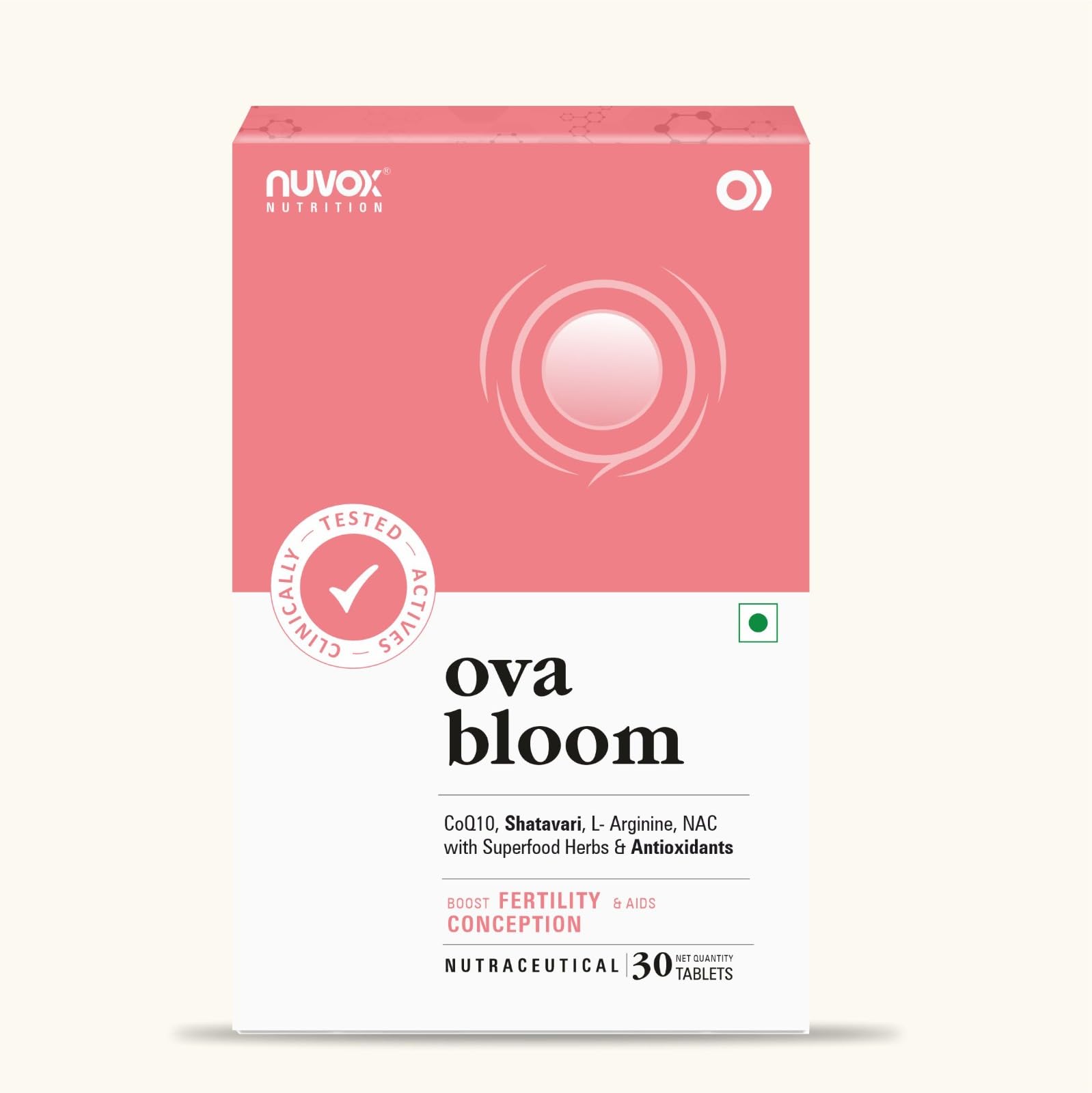 NUVOX Ova Bloom Fertility Tablets for Women, 30 Veg Tablets | With CoQ10, Shatavari, NAC, Botanical Extracts, Fertility Booster & Hormonal Balance-image-10