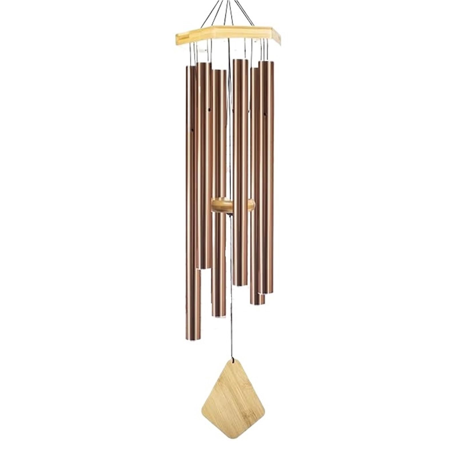 Wind Chimes Outdoor Large Deep Tone Sympathy Tuned Soothing Melody Memorial Wind-Chime With 6 Heavy for Indoor and Outdoor(Green)