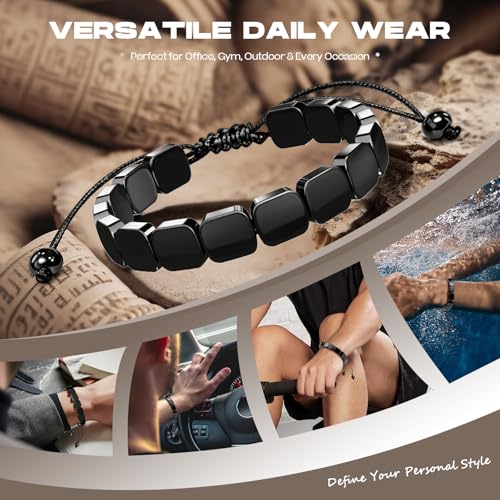 Pulsera ajustable de hematita para hombres miniatura 3
