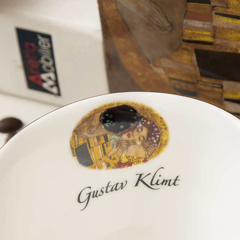 SISWIM Keramikbecher Klimt Classic Design Kaffeetasse und Tee Saucer Keramik & Bone China Kaffeetasse Keramik Set Smart Mug