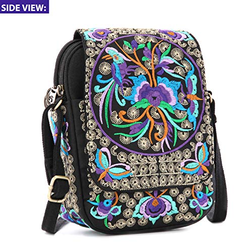 Goodhan Vintage Women Mini Crossbody Bag Cellphone Pouch Small Handbag Coin Purse, Bigger Version