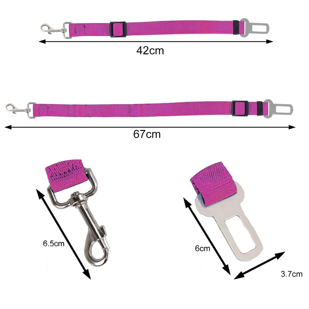 Ceinture de sécurité pour Chiens, Animaux pour Voiture, réglable, Rose