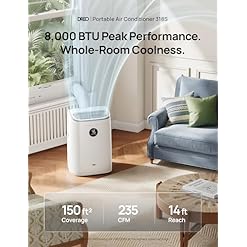 Alternative view of Stay Cool Anywhere with the DREO 318S Portable Air Conditioner - 3-in-1 Smart Cooling, Dehumidifying & Fan, Quiet & Drainage-Free, Perfect for Your Bedroom!