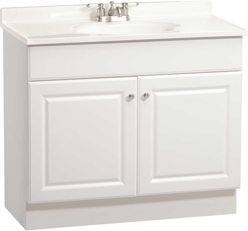 C14136A Richmond Bathroom Vanity Cabinet with Top, Fully Assembled, 2 Door, White, 36 x 31 x18 in. - 270124