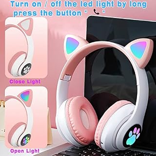 Woukksy Casque Audio pour Enfant avec Micro, Casque Bluetooth sans Fil avec Oreilles de Chat LED, Pliable Casque Enfants… - Les Beatles, Paul McCartney, John Lennon, RIngo Starr, George Harrison Woukksy Casque Audio pour Enfant avec Micro, Casque Bluetooth sans Fil avec Oreilles de Chat LED, Pliable Casque Enfants… – Image 6