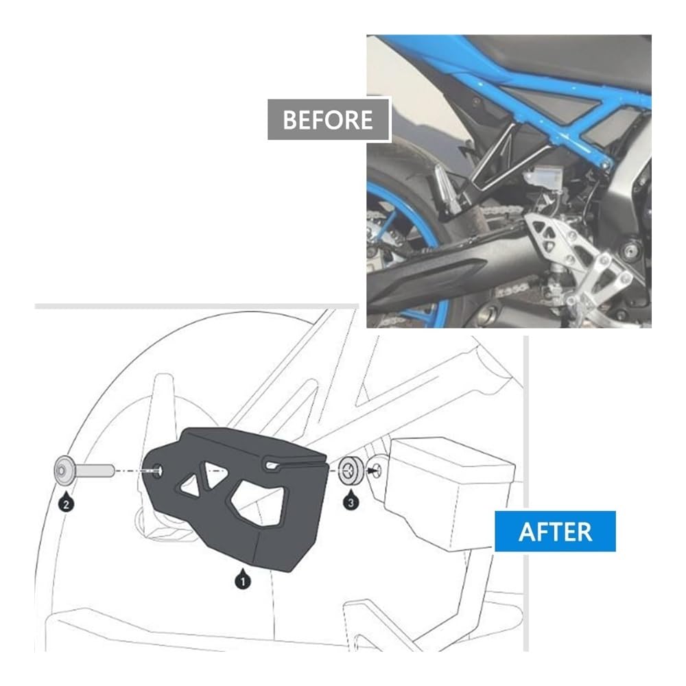 Réservoir Liquide Frein Protecteur Couvercle De Protection du Maître-Cylindre De Frein Arrière Moto Couvercle Protection pour Bidon D'huile pour GSX-8S GSX-8R GSX-S1000GT 2023