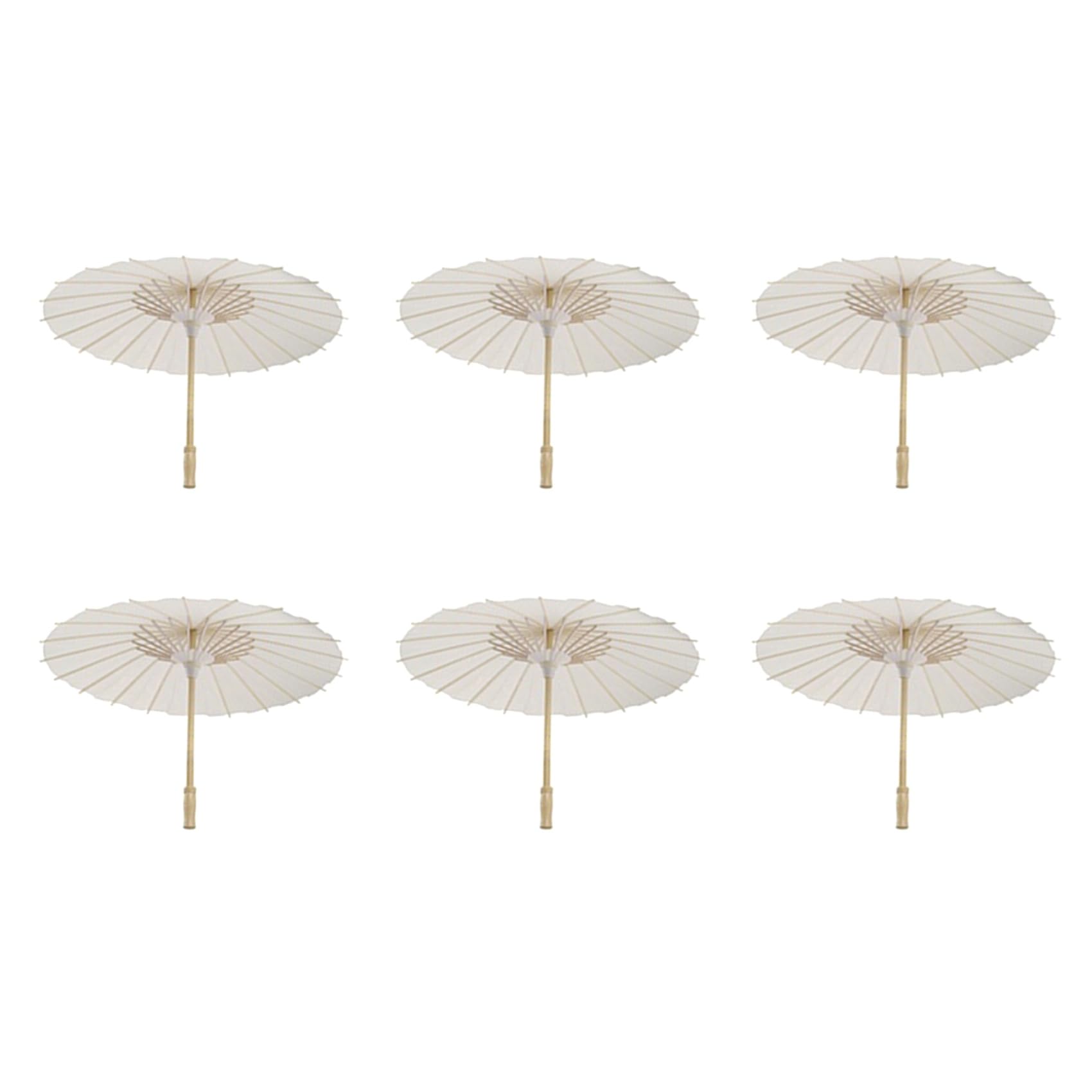 Hndhbfgrt 6X Paper Parasol Beach Umbrella White DIY Umbrella Photography Props for Baby Shower Partys Wedding 60cm/23.6inch