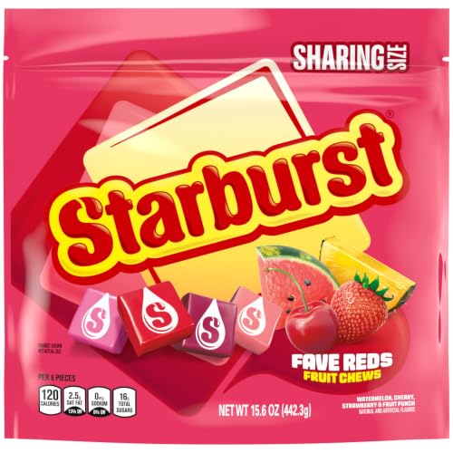 Image of STARBURST FaveREDS Fruit Chews Candy, Chewy Candy, 15.6 oz Sharing Size Bag