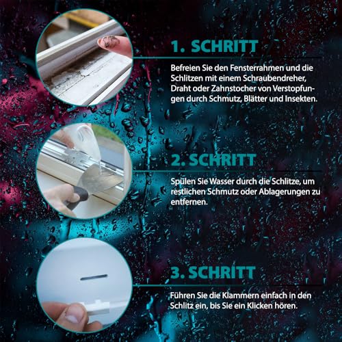 VOOXA 25 Stück Fenster Wasserschlitzkappen Standard Weiss RAL 9016 für Schlitzfräsungen von 20-34 x 5mm