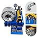 JIAOYINZI Hydraulic Hose Crimper with 8 Sets of Dies (10-31mm), High Pressure Hydraulic Hose Crimping Tool, 0.01mm Accuracy, Handheld Hose Crimping Machine(Silver+Blue) (Silver)