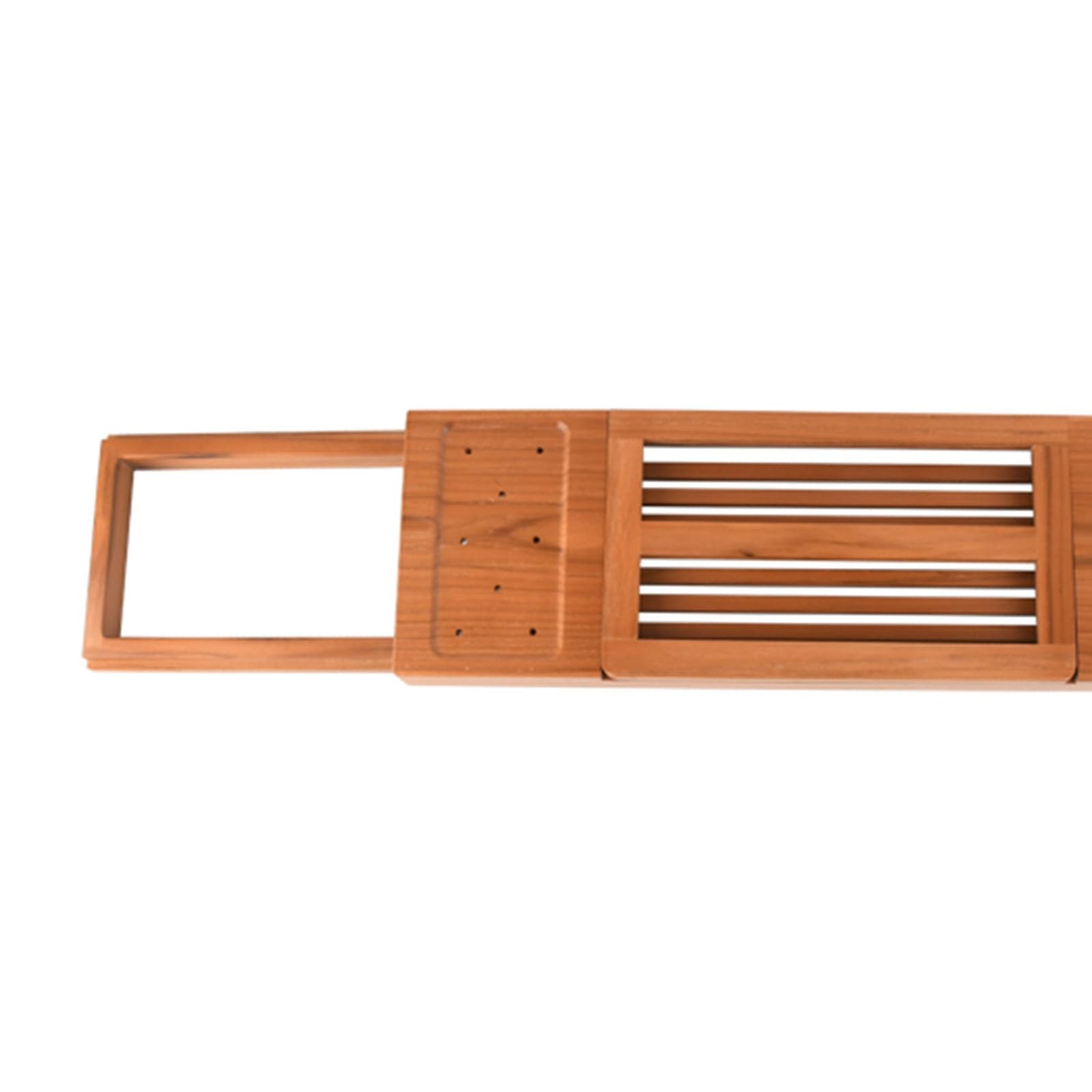 Vassoio da Bagno Antiscivolo Retrattile per Vasca da Bagno, Porta Secchio in bambù, Portaoggetti per Bagno in Legno, Tavola Portaoggetti 50 15,5 4 Cm