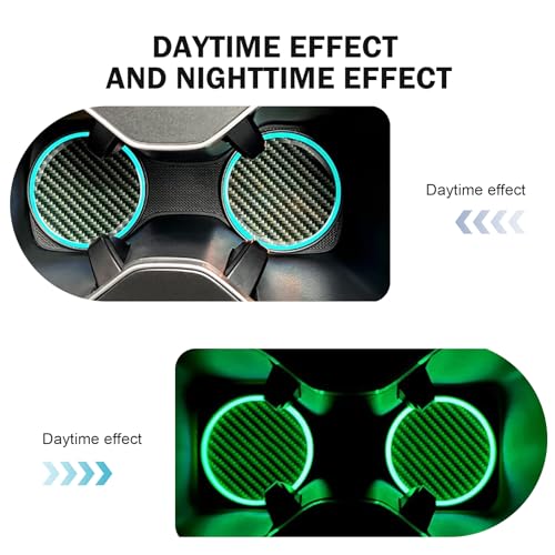 2 Posavasos Luminosos para Auto Carbon Fiber 2.83" miniatura 6