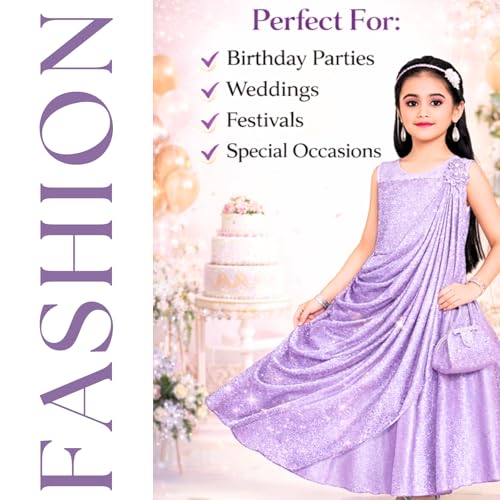 Image of Z Z D Fashion 7040 Trendy Party Sequin Work Full Length Gown Dress for Girls