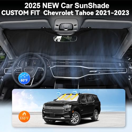 Image of Windshield Sun Shade for Chevy Chevrolet Tahoe 2021-2024 2025 2026 Sunshade