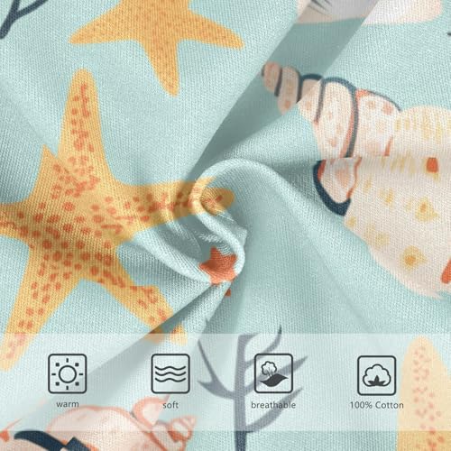 KLL Seashells Different Shapes and Starfish Little Boys Comfort Underwear Breathable Children Panties3