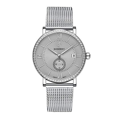 Boderry Reloj de pulsera analógico de cuarzo sui
