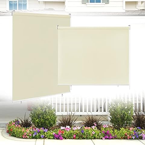 Yznahre Toldo vertical beige, 180 x 240 cm, protección solar, para balcón, terraza, jardín Cover