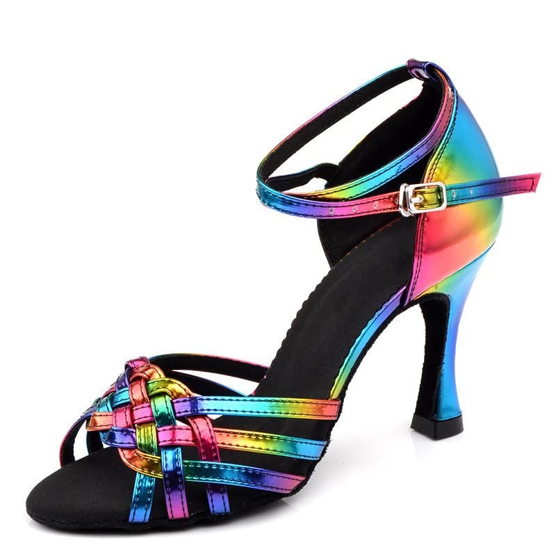 Chaussures de danse latine confortables contre la fatigue avec semelle souple et bout ouvert