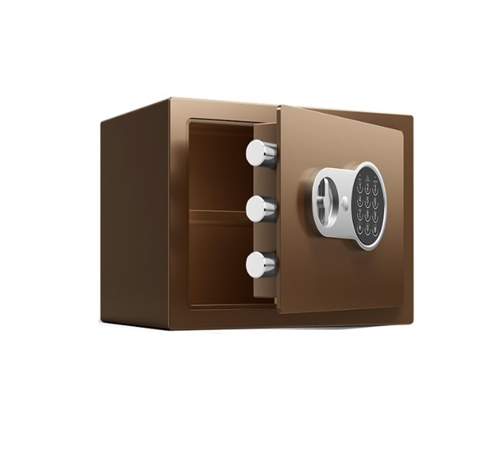 Piccole casseforti Mini cassaforte elettronica domestica con tastiera digitale for gioielli, contanti, passaporti, casa, hotel, ufficio(Bruin)