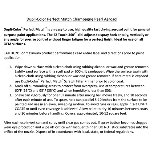 Image of Dupli-Color Perfect Match Premium Automotive Paint, Champagne Pearl, 8 oz