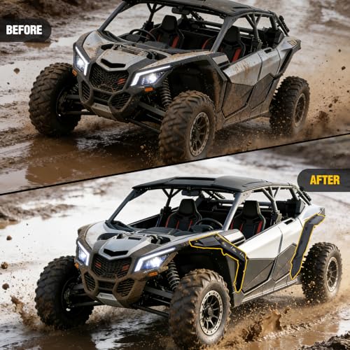 Image of Nilight Front & Rear Extended Fender Flares Compatible with Can-Am Maverick X3 & Max DS RS RC MR Turbo RR 2017-2025 Fenders Mud Guards OEM #715002973