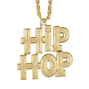 Boland 64409 – halsketting hiphop, collier met hanger, goud, ketting, mode-sieraden, gangster, baas, superster, accessoire, kostuum, carnaval, themafeest