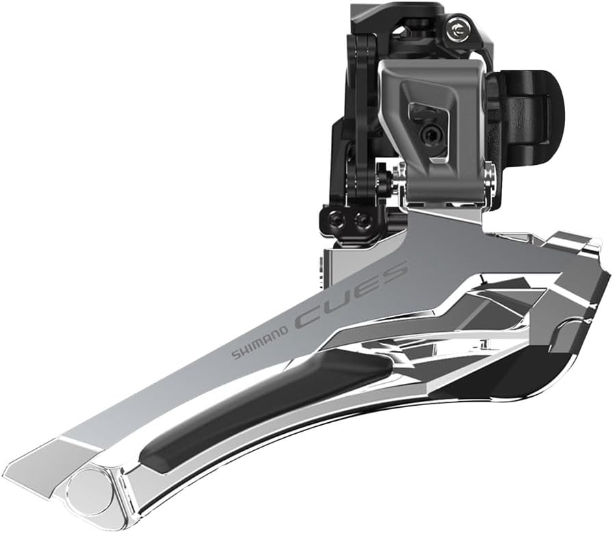 Shimano CUES Double Front Derailleur - 9/10-Speed, Down-Swing, 34.9mm Band Clamp, 46/50t Max, Black/Silver