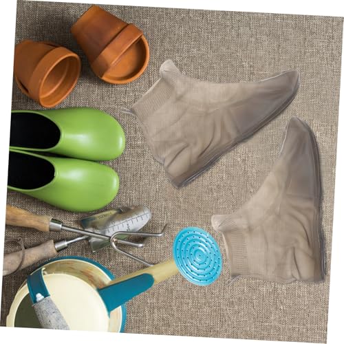 1 par de cubrezapatos de silicona impermeables para lluvia para hombres y mujeres reutilizables, con diseño de alta elasticidad y fáciles de limpiar para uso al aire libre miniatura 4