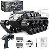 HERMORRYSS 1:16 RC Panzer, 2.4GHz Ferngesteuerter Panzer, High Speed RC Tank Offroad Crawler, 360° Drehung Remote Control Tank mit Lichtern, Gepanzertes Raupenfahrzeug für Kinder (Grau)