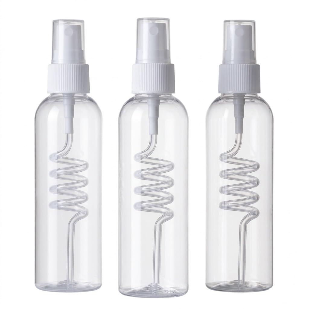 Wwire Transparent Mini Spray Bottles for Mist, Rosewater, Toner Spraying, pack of 3, 100ml bottles-image-24