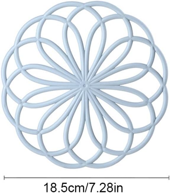 Heat Insulation Hollow Coaster Silicone Coaster Dining Table Accessories(Light blue)