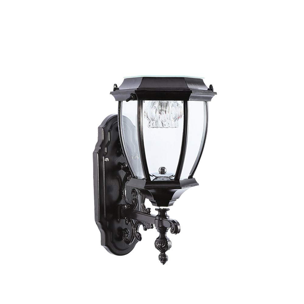Applique européenne de prestige en aluminium noir et verre pour façade extérieure haut de gamme