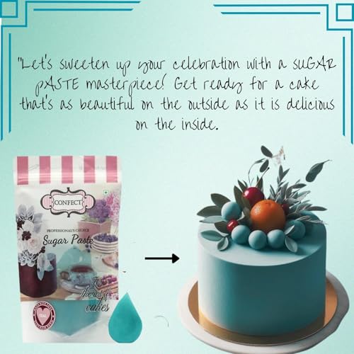 Image of Confect Teal Sugar Paste | Edible Sugar Paste | Fondant for Cake Decoration | Edible Fondant Chefs Choice for Cake Decorating | Vegan, Gluten-Free, Nut-Free, Palm Oil-Free - 1 KG